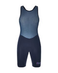 SANTINI Kolesarske kratke hlače z naramnicami - UNICO EDGE - modra