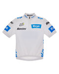 SANTINI Kolesarski dres s kratkimi rokavi - TDF BEST YOUNG RIDER - bela