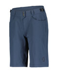 SCOTT Kolesarske kratke hlače brez naramnic - TRAIL FLOW W/PAD - modra