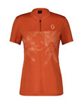 SCOTT Kolesarski dres s kratkimi rokavi - TRAIL FLOW ZIP SS W - oranžna