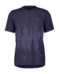 SCOTT Kolesarski dres s kratkimi rokavi - TRAIL FLOW ZIP SS - modra