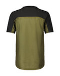 SCOTT Kolesarski dres s kratkimi rokavi - TRAIL VERTIC ZIP SS - zelena/črna