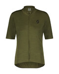 SCOTT Kolesarski dres s kratkimi rokavi - GRAVEL MERINO - zelena