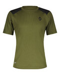 SCOTT Kolesarski dres s kratkimi rokavi - DEFINED TECH SS - zelena/črna