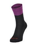 SCOTT Kolesarske klasične nogavice - BLOCK STRIPE CREW - črna/vijolična
