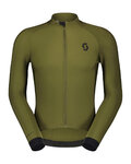 SCOTT Kolesarski dres z dolgimi rokavi zimski - PRO WARM - zelena