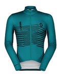 SCOTT Kolesarski dres z dolgimi rokavi zimski - TEAM WARM GRAPHICS - turkizna