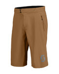 SCOTT Kolesarske kratke hlače brez naramnic - TRAIL VERTIC W/PAD - rjava