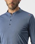 CASTELLI Kolesarska  majica z dolgimi rokavi - TECH 2 HENLEY - modra