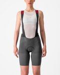 CASTELLI Kolesarske kratke hlače z naramnicami - PREMIO BLACK - siva