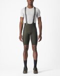 CASTELLI Kolesarske kratke hlače z naramnicami - FREE UNLIMITED - zelena