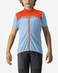 CASTELLI Kolesarski dres s kratkimi rokavi - NEO PROLOGO - svetlo modra/oranžna