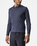 CASTELLI Kolesarska  majica z dolgimi rokavi - TECH 2 HENLEY - modra