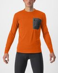 CASTELLI Kolesarski dres z dolgimi rokavi zimski - UNLIMITED MERINO - oranžna