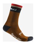 CASTELLI Kolesarske klasične nogavice - QUINDICI SOFT MERINO - rjava