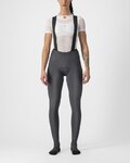 CASTELLI Kolesarske dolge hlače z naramnicami - FREE AERO RC W DT - siva
