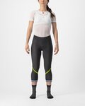 CASTELLI Kolesarske 3/4 hlače brez naramnic - VELOCISSIMA THERMAL - črna/svetlo zelena