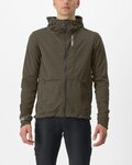 CASTELLI Kolesarska  podaljšana jakna - TRAIL HOODIE - rjava