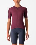 CASTELLI Kolesarski dres s kratkimi rokavi - ESPRESSO W - bordo