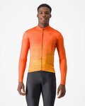 CASTELLI Kolesarski dres z dolgimi rokavi zimski - UNLIMITED THERMAL - oranžna