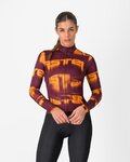 CASTELLI Kolesarski dres z dolgimi rokavi zimski - BLUR THERMAL - rdeča/rumena