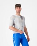 CASTELLI Kolesarski dres s kratkimi rokavi - AERO RACE 8S - srebrna