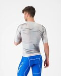 CASTELLI Kolesarski dres s kratkimi rokavi - AERO RACE 8S - srebrna