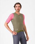 CASTELLI Kolesarski dres s kratkimi rokavi - CORRETTO - rožnata/rjava