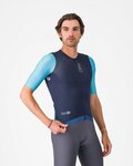 CASTELLI Kolesarski dres s kratkimi rokavi - CORRETTO - modra/turkizna
