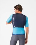 CASTELLI Kolesarski dres s kratkimi rokavi - CORRETTO - modra/turkizna