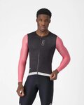 CASTELLI Kolesarski dres z dolgimi rokavi poletni - CORRETTO LS - črna/rožnata