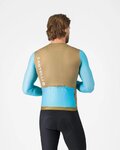 CASTELLI Kolesarski dres z dolgimi rokavi poletni - CORRETTO LS - rjava/modra