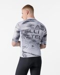 CASTELLI Kolesarski dres s kratkimi rokavi - STRATUS LOGO - bela/siva