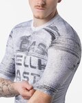 CASTELLI Kolesarski dres s kratkimi rokavi - STRATUS LOGO - bela/siva