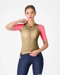 CASTELLI Kolesarski dres s kratkimi rokavi - CORRETTO W - zlata/rožnata