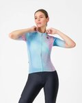 CASTELLI Kolesarski dres s kratkimi rokavi - COSMIC VORTEX - rožnata/zelena