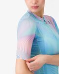 CASTELLI Kolesarski dres s kratkimi rokavi - COSMIC VORTEX - rožnata/zelena