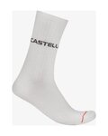 CASTELLI Kolesarske klasične nogavice - CASUAL - bela