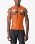 CASTELLI Kolesarski dres brez rokavov - FREE TRI 2 - oranžna/modra