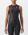 CASTELLI Kolesarski dres brez rokavov - FREE W TRI - črna/rožnata