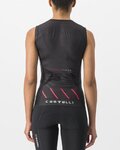 CASTELLI Kolesarski dres brez rokavov - FREE W TRI - črna/rožnata