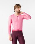 CASTELLI Kolesarski dres z dolgimi rokavi poletni - GIRO109 CORRETTO LS - rožnata