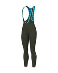 ALÉ Kolesarske dolge hlače z naramnicami - K-ATMO 2.0 KLIMATIK - zelena