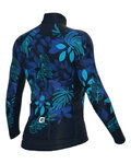 ALÉ Kolesarski dres z dolgimi rokavi zimski - GREEN GARDEN PR-R - modra