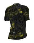 ALÉ Kolesarski dres s kratkimi rokavi - PR-E TOWN - črna/rumena