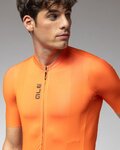 ALÉ Kolesarski dres s kratkimi rokavi - COLOR BLOCK PRAGMA - oranžna