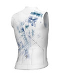 ALÉ Kolesarski dres brez rokavov - MIRROR PR-E - bela/modra