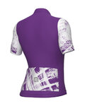 ALÉ Kolesarski dres s kratkimi rokavi - PALM PR-E - ciklama/bela