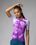 ALÉ Kolesarski dres s kratkimi rokavi - PALM PR-E - ciklama/bela