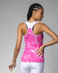 ALÉ Kolesarski dres brez rokavov - MARBLE PRAGMA - rožnata/bela